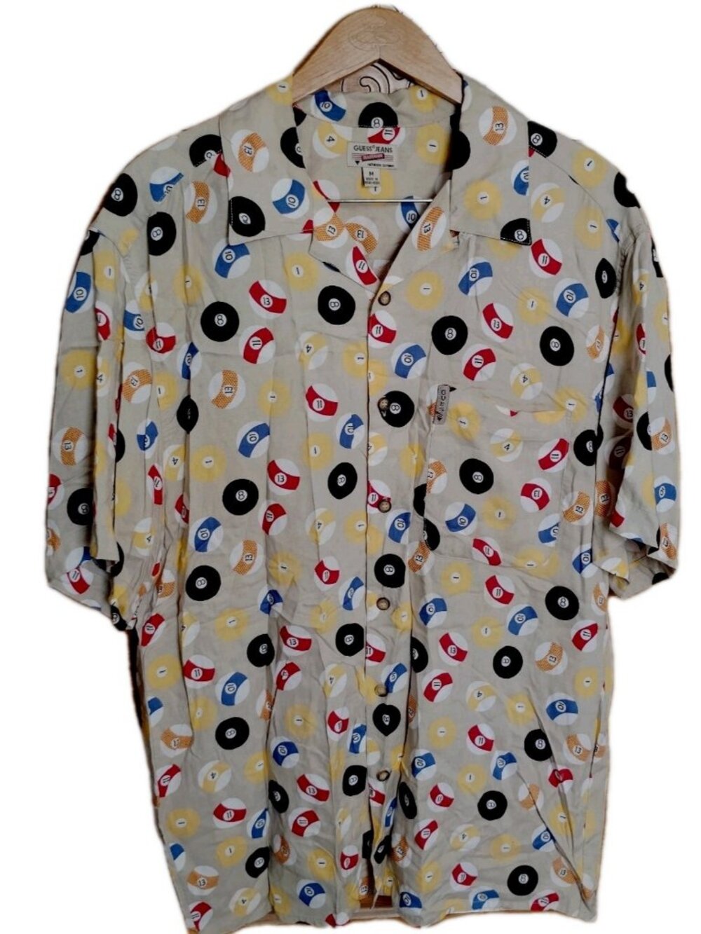 Guess Hong Kong Vintage 80's/90's Billiards Pool Balls Shirt M Medium